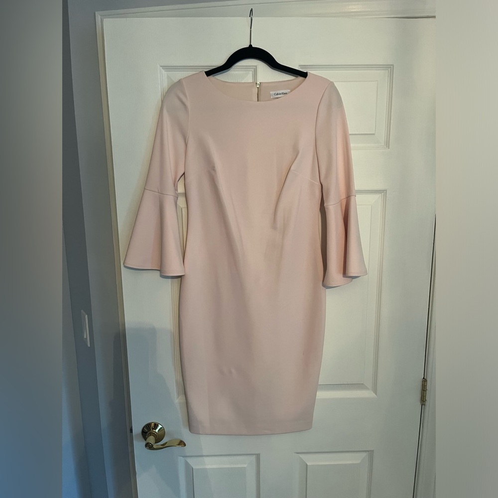 Calvin Klein Light Pink Bell Sleeve Dress - Picture 2 of 9